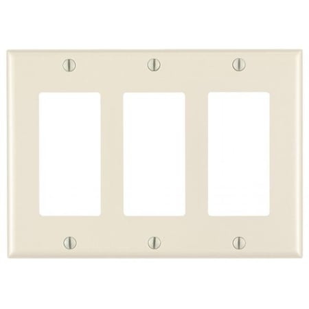 Leviton Leviton Mfg 011-80411-00T Light Almond 3 Gang Decora Wall Plate 011-80411-00T